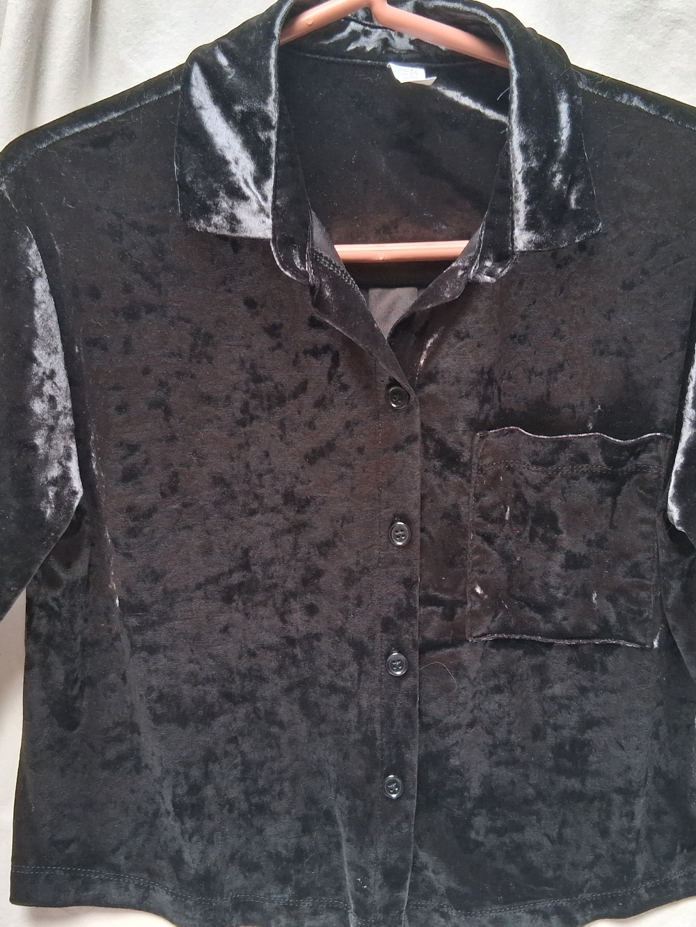 stars above Crushed Velvet Casual Button-Down Shirt
